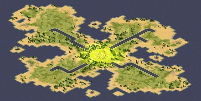 Little Piece of Island (2-4) (Base RA2 Commanders Mod Map) preview