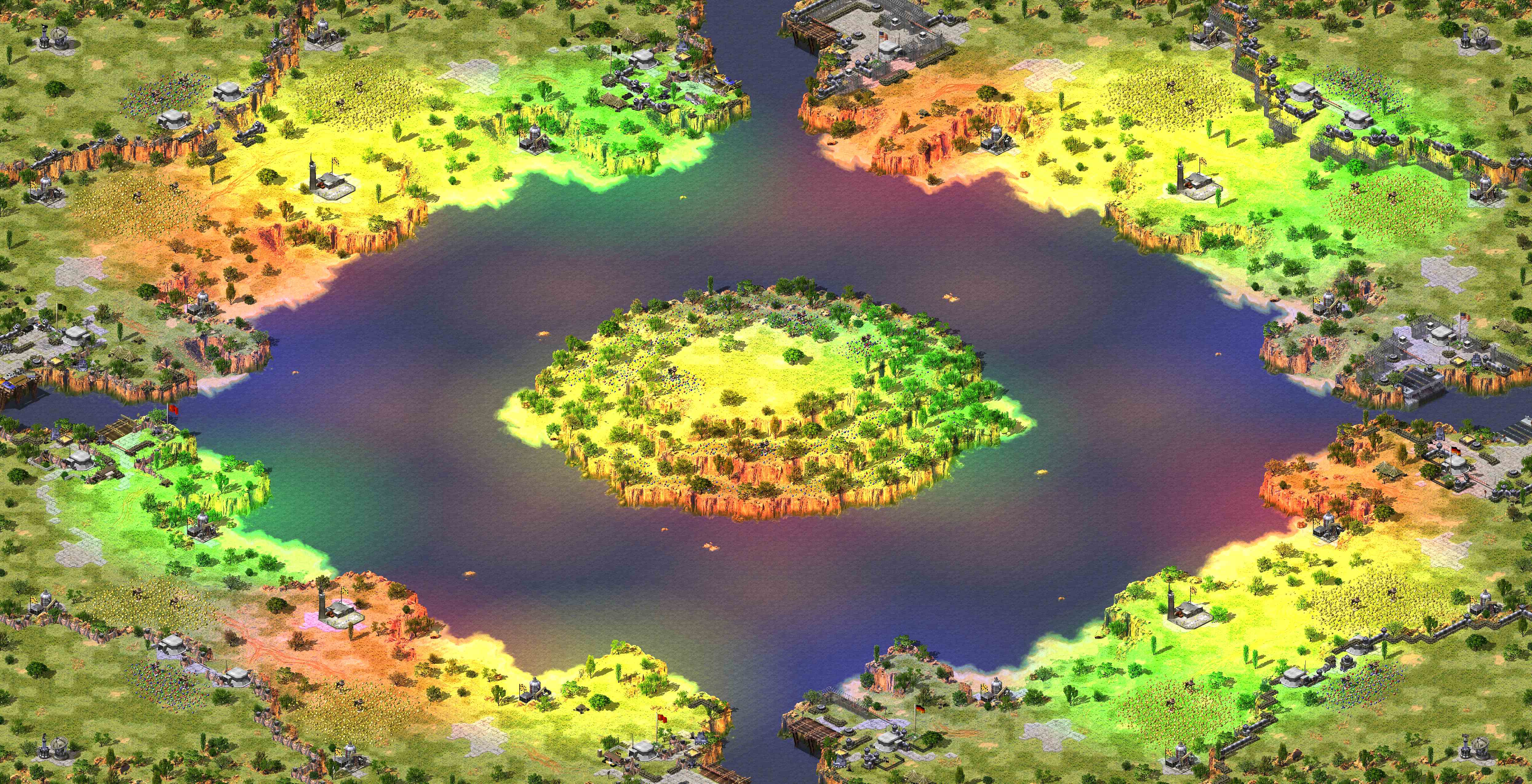 Preview of [8] Black Sea (Author's Mod) v6.1 ; Map created in 2020 with FinalAlert 2. Updated in 2025. Based on map "Diamond Quarry". Special Thanks to McPwny